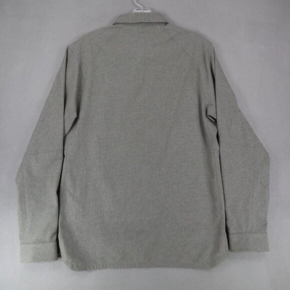 Lululemon Shirt Men Small Airing Easy Overshirt Heathered Olive Vent Long Sleeve - Picture 3 of 5